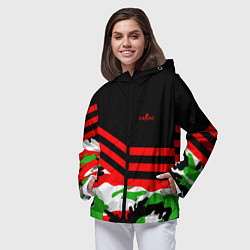 Ветровка с капюшоном женская CS:GO Red Camo, цвет: 3D-черный — фото 2