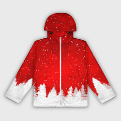Ветровка с капюшоном женская Christmas pattern, цвет: 3D-белый
