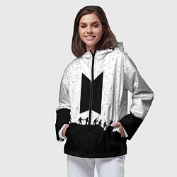 Ветровка с капюшоном женская BTS: Black Stars, цвет: 3D-черный — фото 2