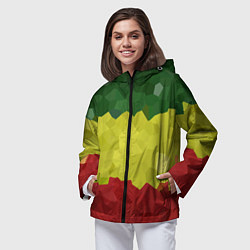 Ветровка с капюшоном женская Эфиопия, цвет: 3D-черный — фото 2