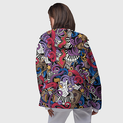 Женская ветровка Music collage / 3D-Черный – фото 4