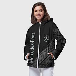 Ветровка с капюшоном женская Mercedes AMG: Street Style, цвет: 3D-белый — фото 2