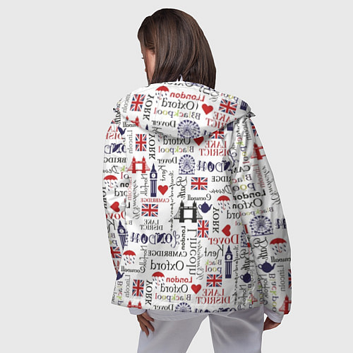 Женская ветровка Лондон коллаж / 3D-Белый – фото 4
