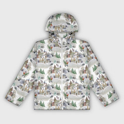 Женская ветровка Рождественский пейзаж - паттерн