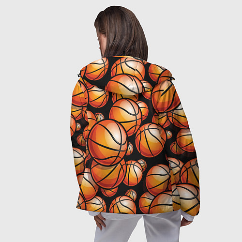 Женская ветровка Баскетбольные яркие мячи / 3D-Черный – фото 4