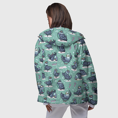 Женская ветровка Голуби и червяки / 3D-Белый – фото 4