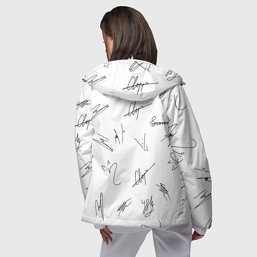Женская ветровка STRAY KIDS АВТОГРАФЫ / 3D-Белый – фото 4