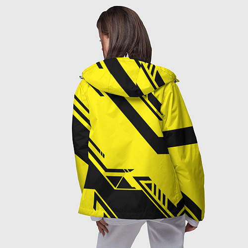 Женская ветровка Cyberpunk 2077: Yellow Samurai / 3D-Белый – фото 4