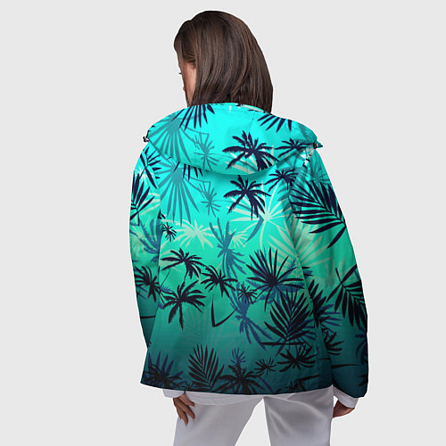 Женская ветровка GTA пальмы / 3D-Черный – фото 4