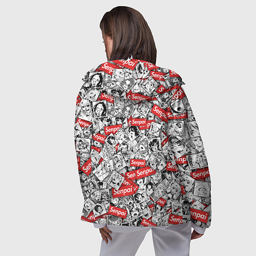 Женская ветровка Senpai x Ahegao / 3D-Белый – фото 4