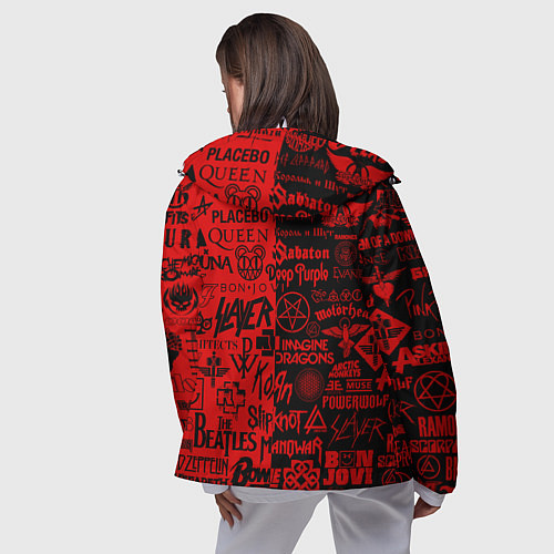Женская ветровка ЛОГОТИПЫ РОК ГРУПП / 3D-Белый – фото 4