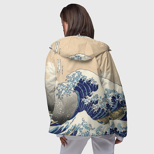 Женская ветровка Kanagawa Wave Art / 3D-Белый – фото 4
