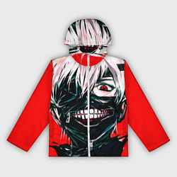 Ветровка с капюшоном женская Токийский Гуль, цвет: 3D-белый