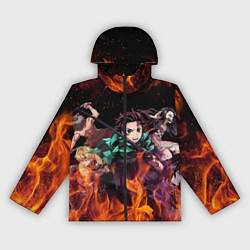 Ветровка с капюшоном женская KIMETSU NO YAIBA, цвет: 3D-черный