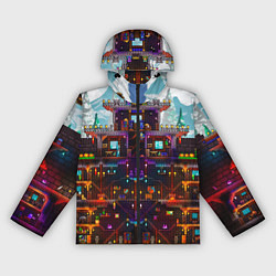 Ветровка с капюшоном женская Terraria, цвет: 3D-черный