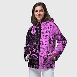 Ветровка с капюшоном женская LIL PEEP LOGOBOMBING, цвет: 3D-черный — фото 2
