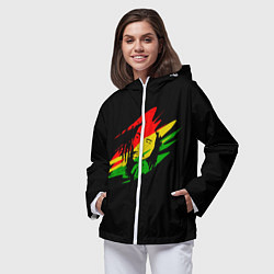Ветровка с капюшоном женская Боб Марли, цвет: 3D-белый — фото 2