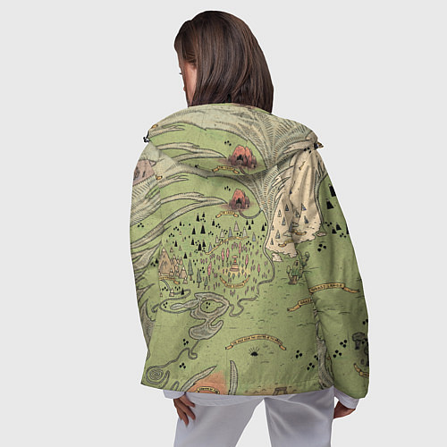 Женская ветровка Adventure time Map / 3D-Черный – фото 4