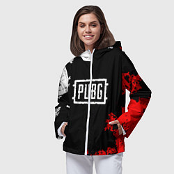 Ветровка с капюшоном женская PUBG, цвет: 3D-белый — фото 2