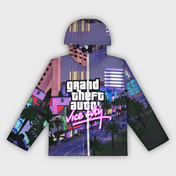 Ветровка с капюшоном женская Grand Theft Auto Vice City, цвет: 3D-белый