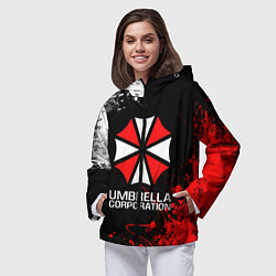 Ветровка с капюшоном женская UMBRELLA CORPORATION, цвет: 3D-черный — фото 2