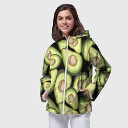 Ветровка с капюшоном женская Avocado background, цвет: 3D-белый — фото 2