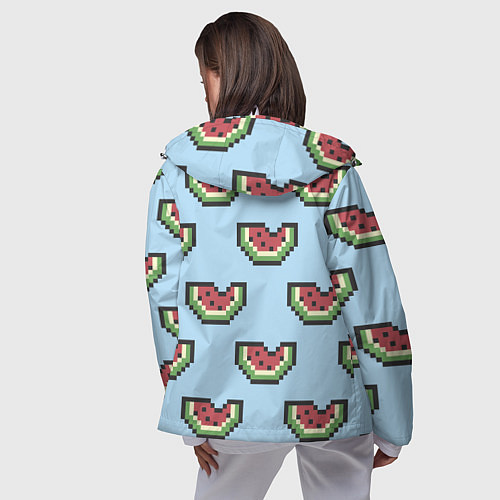 Женская ветровка Пиксельный арбуз / 3D-Белый – фото 4