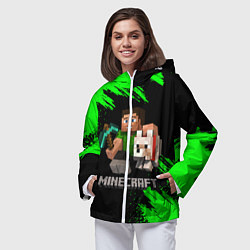 Ветровка с капюшоном женская MINECRAFT, цвет: 3D-белый — фото 2