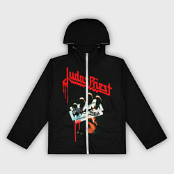 Ветровка с капюшоном женская Judas Priest, цвет: 3D-белый