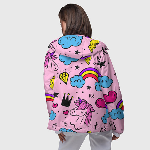 Женская ветровка Единороги / 3D-Черный – фото 4