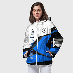 Ветровка с капюшоном женская Mercedes-Benz, цвет: 3D-белый — фото 2