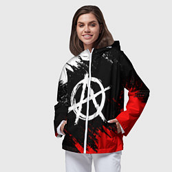 Ветровка с капюшоном женская АНАРХИЯ, цвет: 3D-белый — фото 2