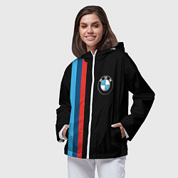 Ветровка с капюшоном женская BMW, цвет: 3D-белый — фото 2