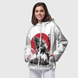 Ветровка с капюшоном женская GODZILLA, цвет: 3D-белый — фото 2