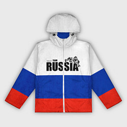 Ветровка с капюшоном женская Russia, цвет: 3D-белый