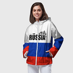 Ветровка с капюшоном женская Russia, цвет: 3D-белый — фото 2