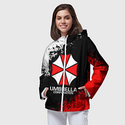 Ветровка с капюшоном женская RESIDENT EVIL UMBRELLA, цвет: 3D-белый — фото 2