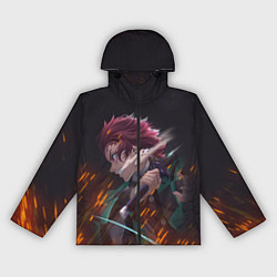 Ветровка с капюшоном женская KIMETSU NO YAIBA, цвет: 3D-черный