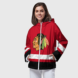 Ветровка с капюшоном женская Chicago Blackhawks, цвет: 3D-белый — фото 2