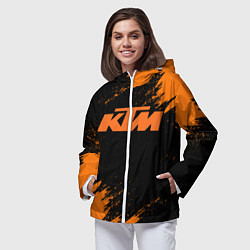 Ветровка с капюшоном женская KTM, цвет: 3D-белый — фото 2