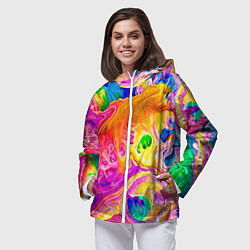 Ветровка с капюшоном женская TIE DYE, цвет: 3D-белый — фото 2