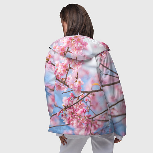 Женская ветровка Ветки Сакуры / 3D-Белый – фото 4