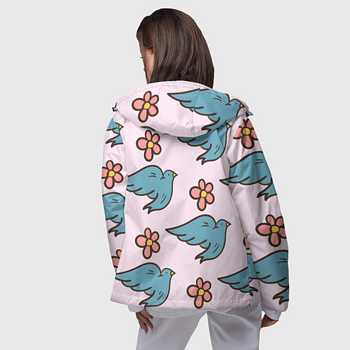 Женская ветровка Стайка птиц / 3D-Черный – фото 4