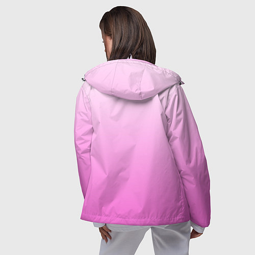 Женская ветровка Розовая лапка с подушечками / 3D-Белый – фото 4