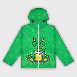 Ветровка с капюшоном женская Дракоша-геймер, цвет: 3D-белый