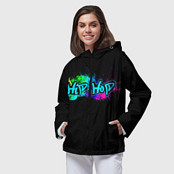 Ветровка с капюшоном женская Hip-Hop, цвет: 3D-черный — фото 2