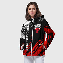 Ветровка с капюшоном женская CHICAGO BULLS, цвет: 3D-белый — фото 2