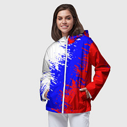 Ветровка с капюшоном женская Россия, цвет: 3D-белый — фото 2