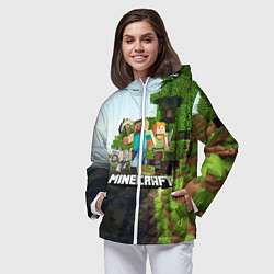 Ветровка с капюшоном женская Minecraft, цвет: 3D-белый — фото 2