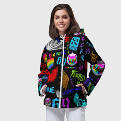 Ветровка с капюшоном женская 6IX9INE, цвет: 3D-белый — фото 2